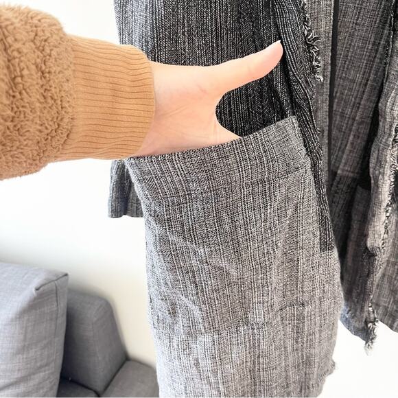 Eileen Fisher Color Block Shawl Collar Jacket Open Front One Size Fits All - Picture 4 of 10